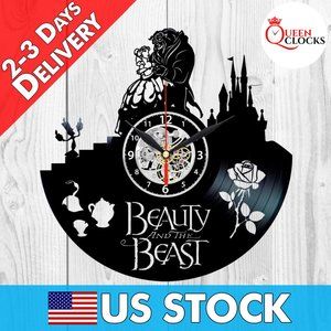 Beauty and Beast Vinyl Wall Clock Birthday Gift